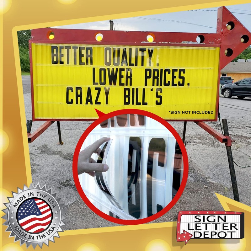 Marquee Letters for Portable Road Signs - 8 Inch Black