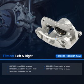 Autoround Front Disc Brake Caliper Assembly with Bracket 19B3128 19B3129 fit for Toyota Camry 2007-2017/ Avalon 2008-2018, Lexus ES350 2007-2012 2016-2018, Both Left and Right side