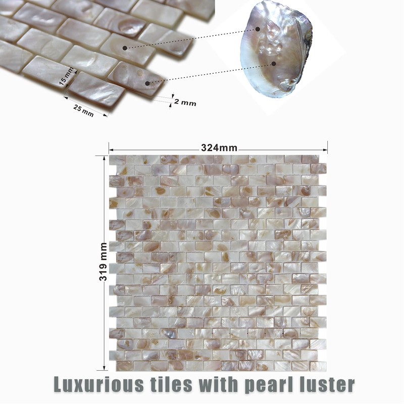 MOP Mother of Pearl Shell Mini Brick Mosaic Tile for