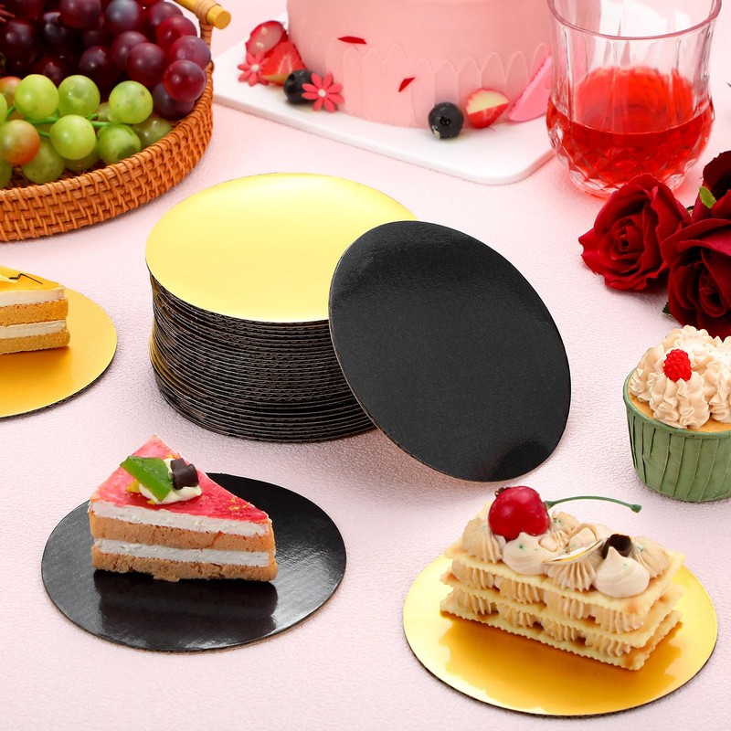 Newtay 100 Pcs 5 Inch Cake Board Round Mini Cardboard