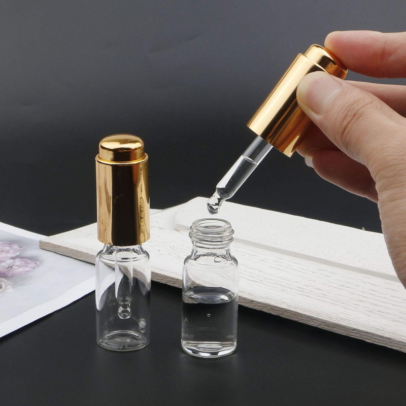 Ellbest 8Pcs 10ml Clear Press Dropper Bottles, Empty Refillable Essential