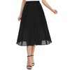 EXCHIC Women's Casual Chiffon Elastic Waist One Line Pleated Midi