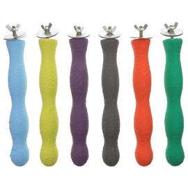 NOLITOY 1PC Perch Stand Paw Grinding Stick Toy, Colorful Pet Bird Cage Stand Platform for Bird Parrot Budgies Parakeet Cockatiels Cage Accessories (Random Color)