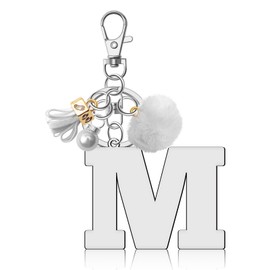 Ximalun Initial Letter A-Z Keyring Initial Letter Pendant with Key Ring Initial Letter Keychain Alphabet Initial Letter Keyring for Women Purse Backpack Handbag