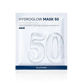 GLUTANEX™ HYDRO GLOW MASK 50 (REVISA QUE SEA CUENTA DE VENDEDOR EMPORTMX) Mascarillas de Hidrogel, Reparadoras, Aclarantes, Reafirmantes, Antioxidantes y Nutrientes con Glutatión, Glutatión Liposomal, PDRN, Colágeno, 5 Péptidos y 10 Ácido Hialurónico (5 mascarillas)