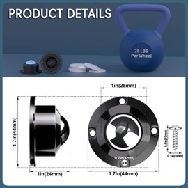 8pcs Small Caster Wheels for Furniture, 304 Stainless Steel Paste Universal Wheel Self Adhesive, 1 Inch 28LBS Appliance Rollers Appliance Sliders for Countertop Kitchen