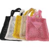 Handmade Straw Bag Travel Beach Fishing Net Handbag Hollow Casual