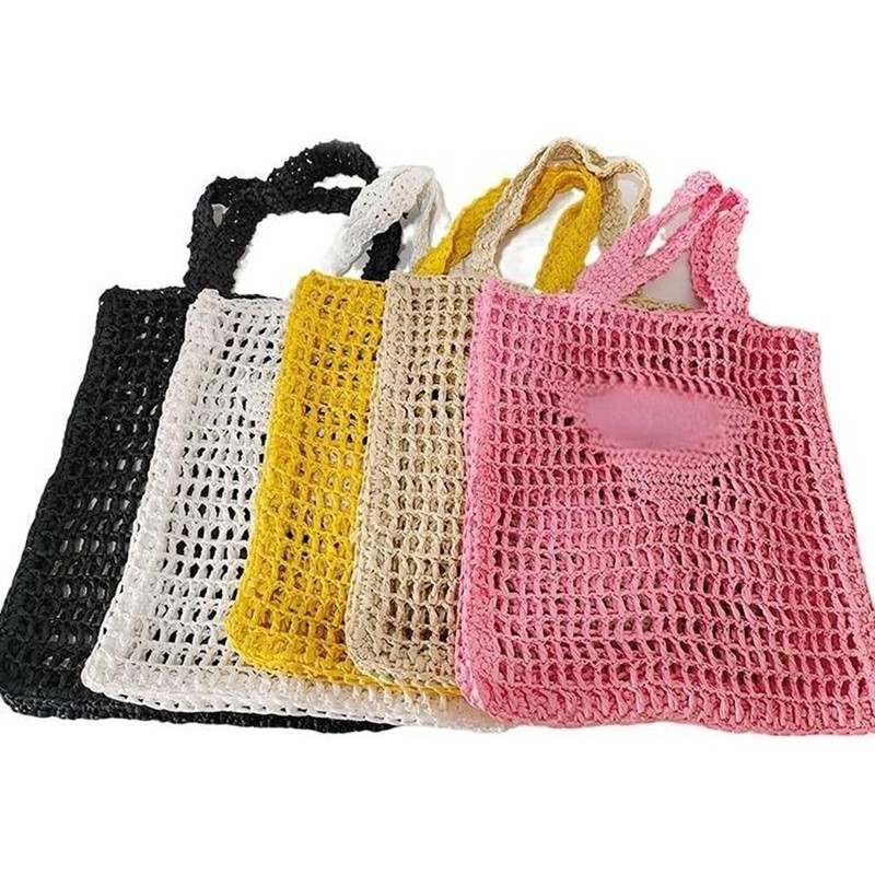Handmade Straw Bag Travel Beach Fishing Net Handbag Hollow Casual