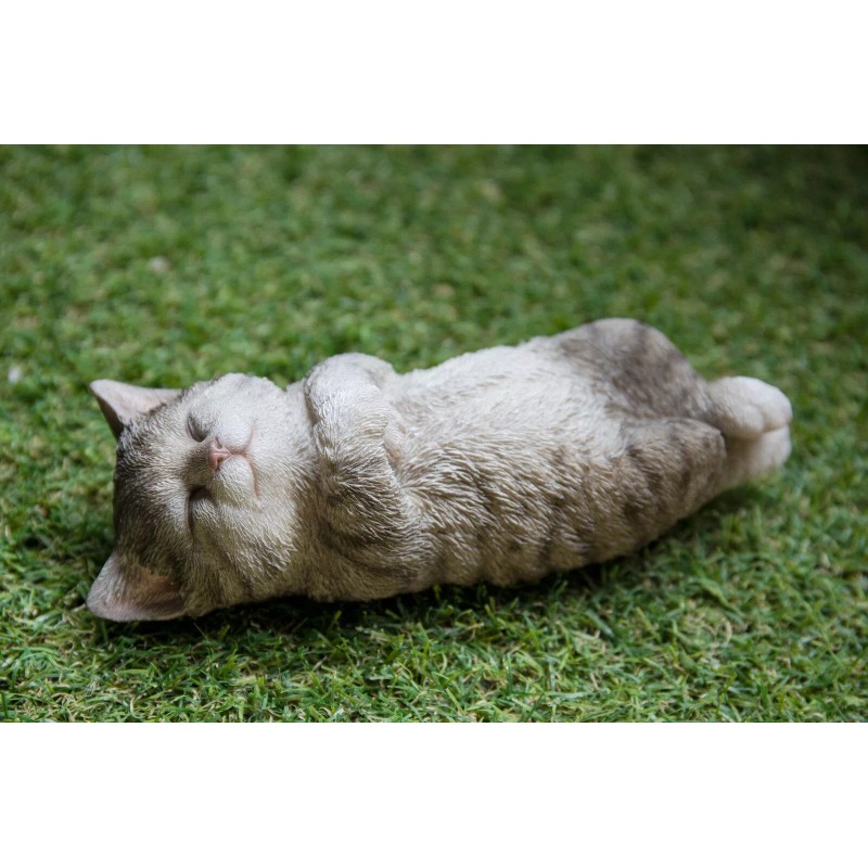 Hi-Line Gift Sleeping Cat Gray/Orange-Ga - Gray