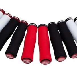 Sram Locking Grips Contour Foam 129mm Black With Single Red Clamp And End Plugs:
