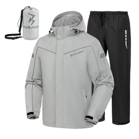Rain Suit for Men, Packable Waterproof Rain Jacket & Pants, Reflective Raincoat Rain Gear for Outdoor Golf Hiking Fishing