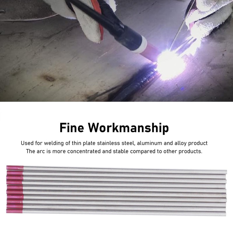 10PCS Set TIG Welding Tungsten Electrodes 1/8x6in Arc Welding Tungsten