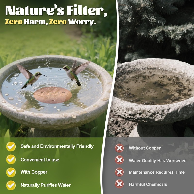 NNG 3 Pack Bird Bath Copper Disk,1mm Thick Reinforced 99.9%