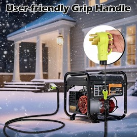 50A 25FT RV & Generator Power Cord, Twist Lock 4 Prong NEMA 14-50P/SS2-50R, 6/3+8/1 AWG STW Wire for Camper, House Transfer