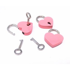 Honbay 3pcs Lovely Pink Heart Shape Padlock with Keys