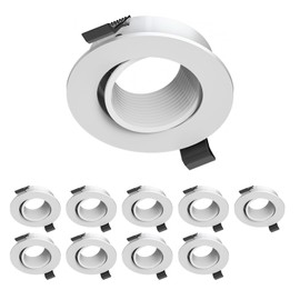 ledscom.de 10 pcs. recessed Ceiling Frame KUN, Round, swivelling, White