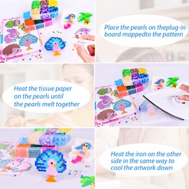 Ironing Beads Set, 11500 Pieces Beads with Storage Box, Ironing Beads Plates, User Guide, DIY Designing of Jewellery, DIY Ironing Beads Designing Jewellery, Children's Gift