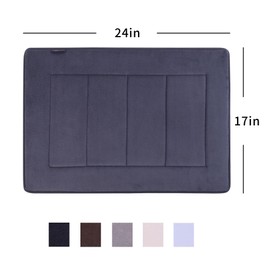 Fabbrica Home Bathroom Rugs, High Density Memory Foam Bath Mat, Absorbency & Non-Slip, Easy Care, Machine Washable Bath Mats for Bathroom, Shower&Tub, Modern Coral Velvet ( Slate Grey, 17" x 24")