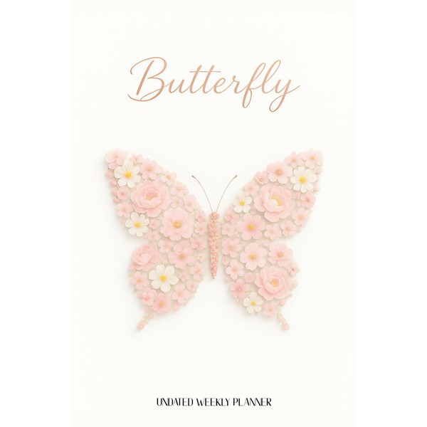 Butterfly Undated Weekly Planner | Cute & Stylish Productivity Organizer: