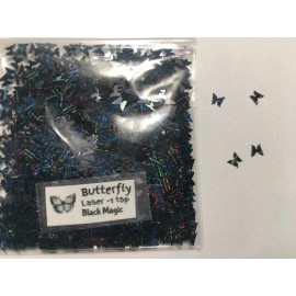 the glitters world V-Day Solvent Resistant LOVE BUTTERFLY shape-Laser-Gl - tsp (Teaspoon), Laser Black Magic