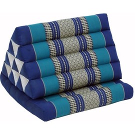 GURU SHOP Thai Cushion, Triangular Pillow, Kapok, Day Bed with 1 Cushion, Dark Brown/Red, 30 x 50 x 75 cm
