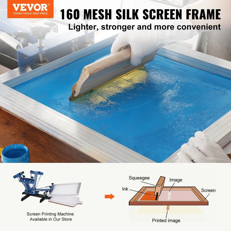 2-Piece Screen Printing Kit with 20x24inch Aluminum Silk Screen Printing