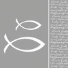Ambiente Paper Serviettes – Lunch / Party Serviettes, approx. 33 x 33 cm, Faith Fish Silver – First Communion – Communion and Confirmation – Ideal as a Gift and Table Decoration