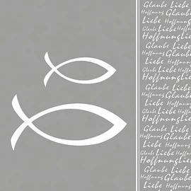 Ambiente Paper Serviettes – Lunch / Party Serviettes, approx. 33 x 33 cm, Faith Fish Silver – First Communion – Communion and Confirmation – Ideal as a Gift and Table Decoration