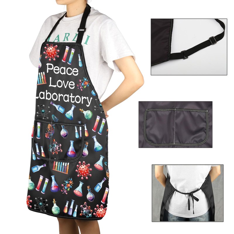 JXGZSO Biology Gift Chemistry Laboratory Apron Lab Tech Gift For