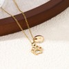 Engraved Pet Necklace with Paw Print and Initial Letter, Custom