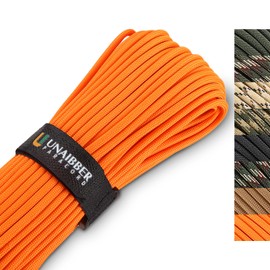 Unaibber Paracord 4 mm, Paracord 550 (20/30/40 m) Cords Rope, 7 Core Strands, Nylon Rope, Paracord Made of Tear-Resistant 100% Nylon, Paracord Holds up to 250 kg for Survival Camping (Orange, 40