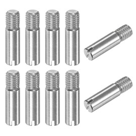 M METERXITY 10-Pack M8 x 30mm Slotted Cylindrical Pin Dowel, 304 Stainless Steel External Thread Locating Dowel Parallel Pins for Metal Devices/Wooden Projects [Silver Tone]