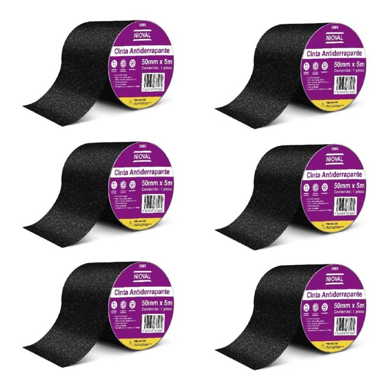 Cinta Antiderrapante Gruesa Y Resistente Pack 6 Pzs Full