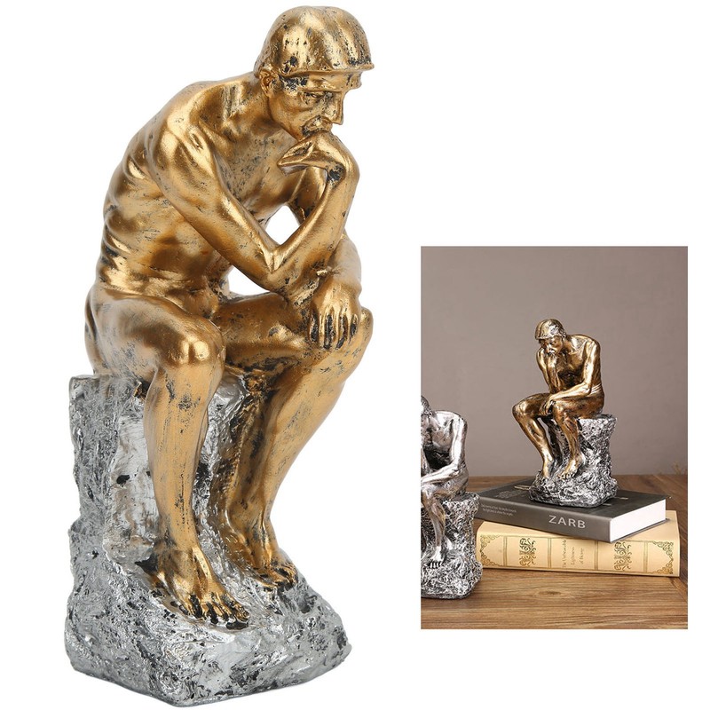 Thinker Statue Retro Style Energetic Lines Stable Nonslip Durable Resin