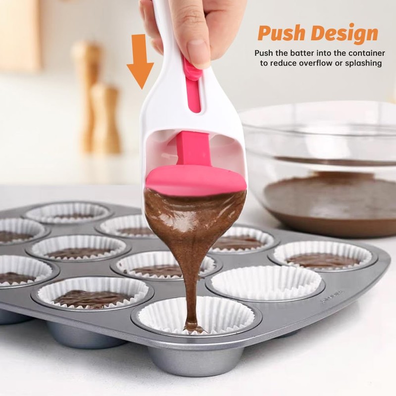 4 Cup Pancake Batter Dispenser with Cupcake Scoop Batters Dispenser,Pancake