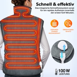 sinnlein Heating Pad, 60 x 85 cm, Electric for Back, Shoulder, Neck, Heat Pad with 3 Temperature Levels and Automatic Shut-Off (Anthracite)