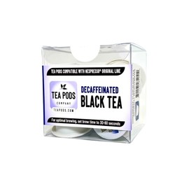 DECAF Black tea pods compatible with Nespresso OriginalLine, single-serve decaffeinated black tea capsules for coffee machines - Pack of 10 capsules