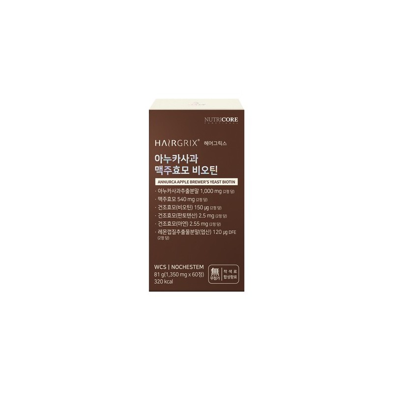 Nutricore Anuka Apple Brewer's Yeast Biotin 1 Box (60 Tablets)