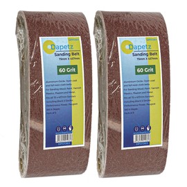 Dapetz ® Sanding Belts 75mm X 457mm 60 Grit Aluminium Oxide Power Tool Sander Sanding Belt for Belt Sander, polishing Metal, Wood -10X