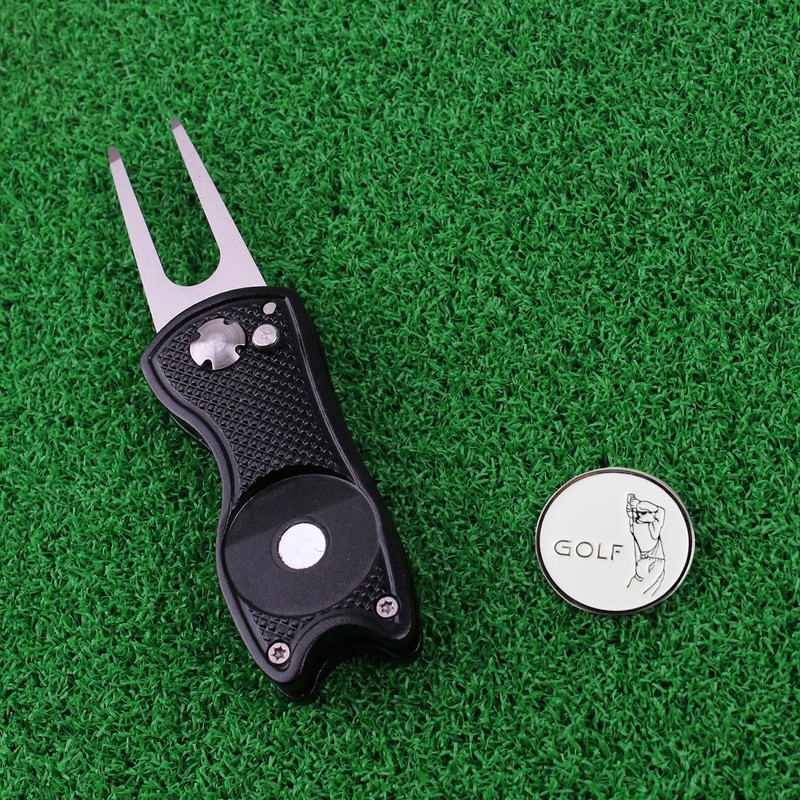 Crestgolf Golf Divot Tool Avec Bouton Pop-up et Marqueur de