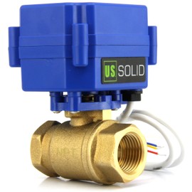 U.S. Solid Motorized Ball Valve- 1inches Brass Electrical Ball Valve with Standard Port, 9-24V AC/DC and 3 Wire Setup by U.S. Solid