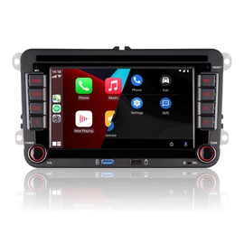 Double din Car Stereo Compatible with Wireless Carplay Android Auto with 7 inch Bluetooth/FM/AM Radio/USB/High Power Car Radio for VW Golf 5 6 Passat Jetta Caddy EOS T5 Tiguan Touran CC Polo