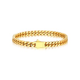 Bandmax Curb Chain Bracelet Men Women Stainless Steel Chain 5 mm Wide Chain Boy Girl Bracelet Cuban Chain Jewellery Accessory