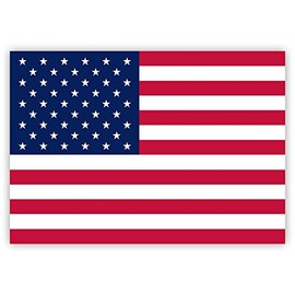 HouseholdBasics 10 x USA American Flag Stickers 2.9" x 2.05" for Indoor and Outdoor Use
