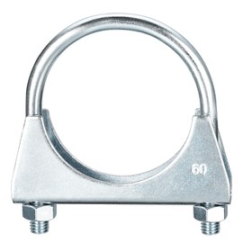 uxcell Muffler U-Bolt Clamps for 60mm(2-3/8") Diameter Exhaust Tail Pipe, 1pcs Exhaust U Clamp Saddle Type U-bolt Clamps