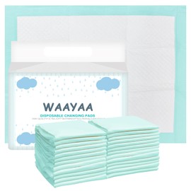 WAAYAA Disposable Pads for Beds and Adults, Super Quick Absorbent UnderPads with Leak Proof for Elderly Adults and Kids,Breathable Safety Soft Changing Pads for Pets Pee Training-Green(17"x24",50P)