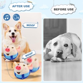 Interactive Dog Toys, Remote Control Dog Toy, Rechargeable Motion Activated Dog Toy, Moving Dog Toys for Large Dogs, Talking Squeaky Music Active Moving Pet Plush Toy to Keep Them Busy (Blue Pig)