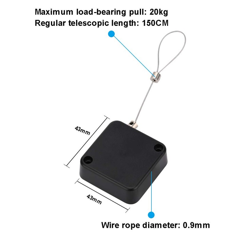 Loradar Retractable Cable Lock with Cable Tether Safety Strap, Wire