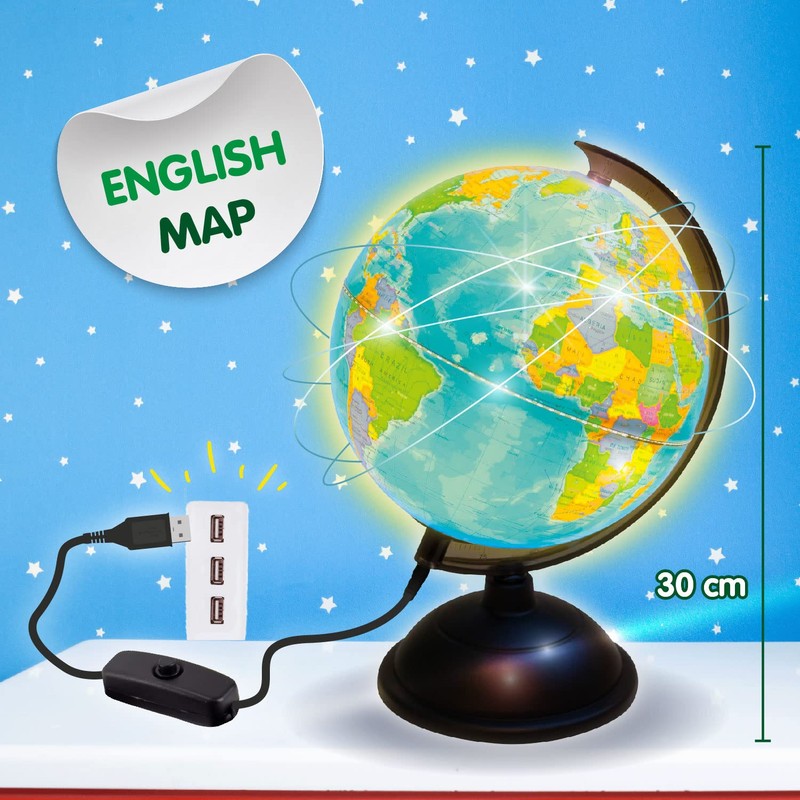 Science4you Illuminated Globe for Children + 8 Years – Interactive