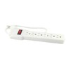 SANELEC 8622 Barra Multicontacto, 6 Entradas, Protección de Sobrecargas, Blanco, 25 cm
